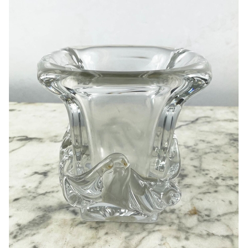 3 - VAL ST LAMBERT VASE, along with ten other glass pieces including a Daum vase a Holmegaard blue vase ... 