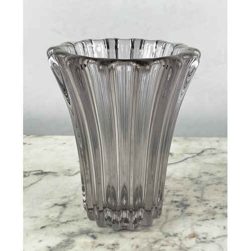 3 - VAL ST LAMBERT VASE, along with ten other glass pieces including a Daum vase a Holmegaard blue vase ... 