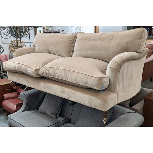 SOFAS & STUFF ALWINTON SOFA, velvet upholstered, 204cm x 98cm x 88cm.