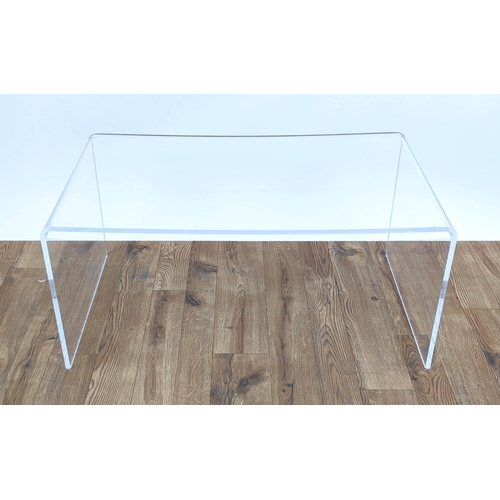 355 - PERSPEX LOW TABLE, 50cm D x 90cm L x 44cm H.