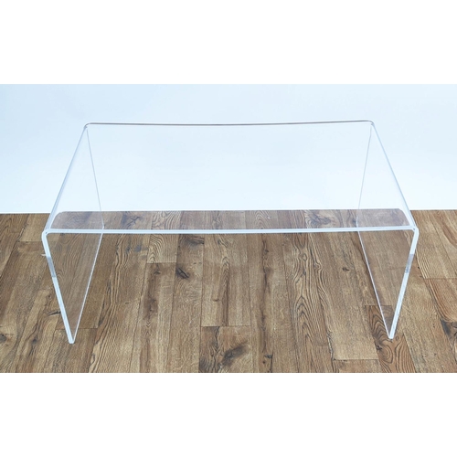 355 - PERSPEX LOW TABLE, 50cm D x 90cm L x 44cm H.