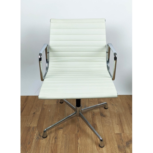 356 - AFTER CHARLES AND RAY EAMES ALUMINIUM GROUP STYLE CHAIR, 83cm H.