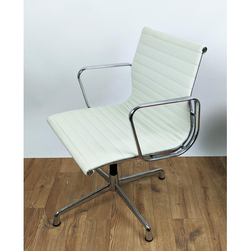 356 - AFTER CHARLES AND RAY EAMES ALUMINIUM GROUP STYLE CHAIR, 83cm H.