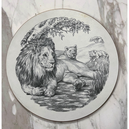 4 - STUART DEVLIN PLACE MATS, a boxed set of eight depicting various animals, each 23cm diam. (8)