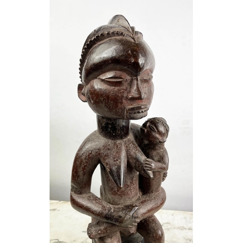 6 - MENDE MATERNITY FIGURE, from Sierra Leone. 53cm H.