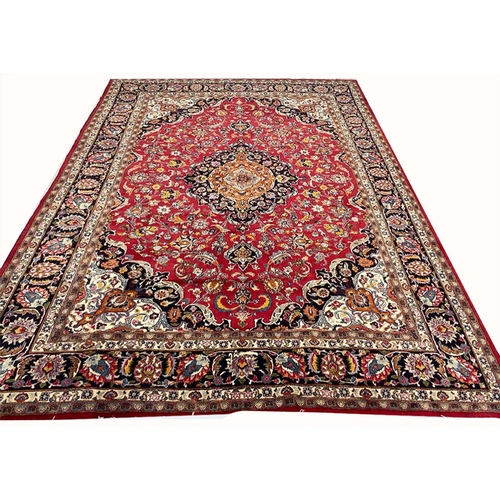 66 - FINE PERSIAN MASHAD CARPET, 335cm x 250cm.