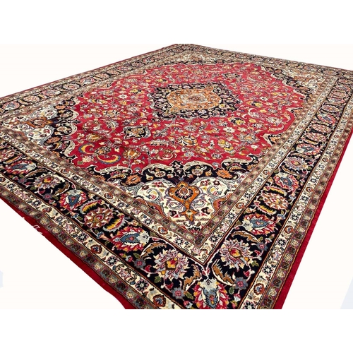 66 - FINE PERSIAN MASHAD CARPET, 335cm x 250cm.