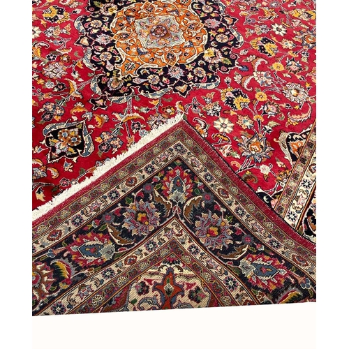 66 - FINE PERSIAN MASHAD CARPET, 335cm x 250cm.