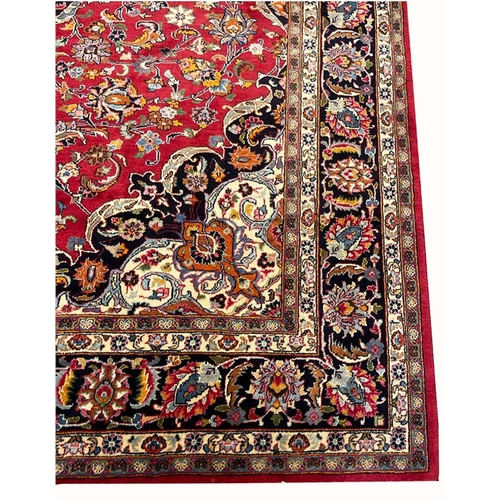 66 - FINE PERSIAN MASHAD CARPET, 335cm x 250cm.