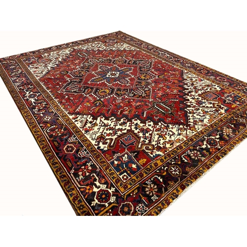 75 - VINTAGE PERSIAN HERIZ CARPET, 310cm x 235cm.