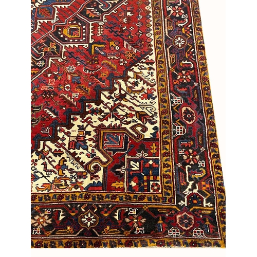 75 - VINTAGE PERSIAN HERIZ CARPET, 310cm x 235cm.