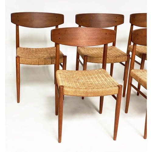 288 - DINING CHAIRS BY AM MODEL 501, a set of five 1960s Danish teak with woven paper cord seats. (5)