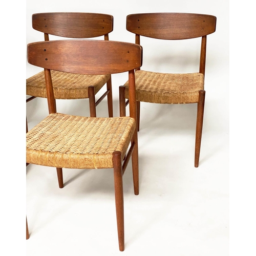 288 - DINING CHAIRS BY AM MODEL 501, a set of five 1960s Danish teak with woven paper cord seats. (5)