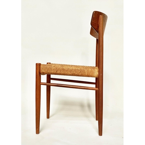 288 - DINING CHAIRS BY AM MODEL 501, a set of five 1960s Danish teak with woven paper cord seats. (5)