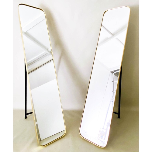 396 - DRESSING MIRRORS, a pair, 1960s French style, floor standing, gilt frames, 151cm high, 51cm wide. (2... 