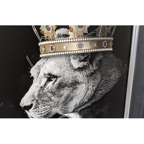 429 - THE KING AND QUEEN, contemporary school photoprint, relief detail, framed, 105cm x 75cm.