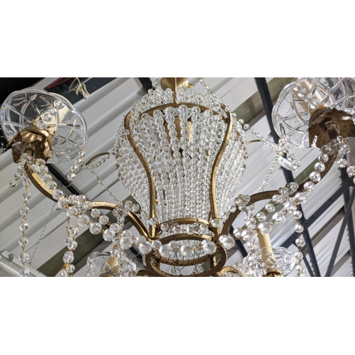 212 - MAISON BAGUES STYLE BALLOON CHANDELIER, four branch, 82cm drop approx.