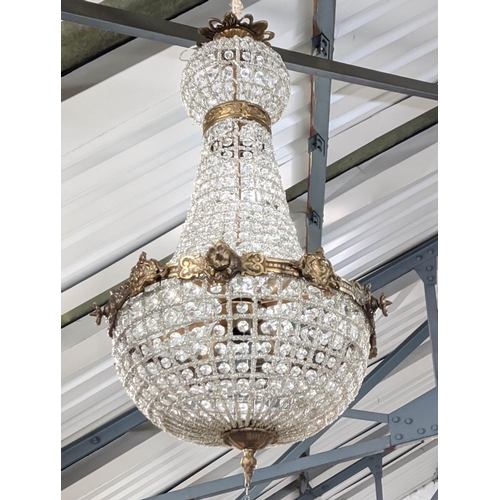 219 - BAG CHANDELIERS, a pair, French Empire style design, 80cm drop approx. (2)