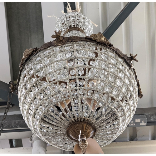 219 - BAG CHANDELIERS, a pair, French Empire style design, 80cm drop approx. (2)