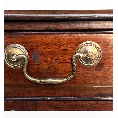 225 - WRITING TABLE, George III period mahogany with full width frieze drawer and square section supports,... 