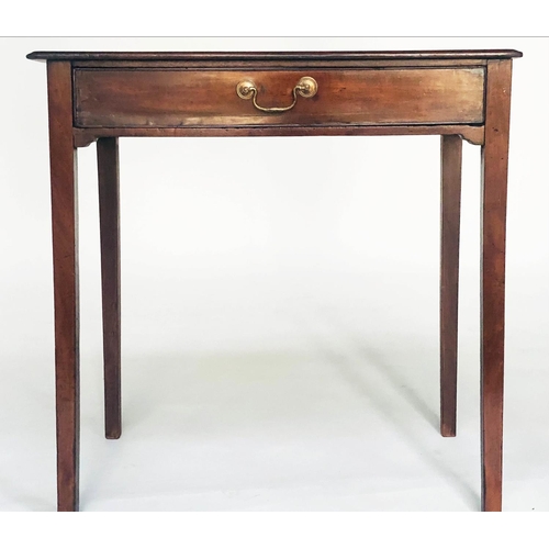 225 - WRITING TABLE, George III period mahogany with full width frieze drawer and square section supports,... 