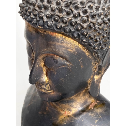 294 - BUDDHA, bronze style on stand, 45cm H.