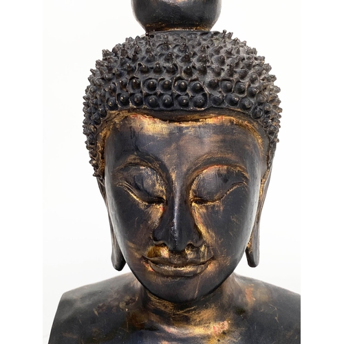 294 - BUDDHA, bronze style on stand, 45cm H.