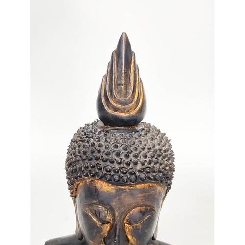 294 - BUDDHA, bronze style on stand, 45cm H.