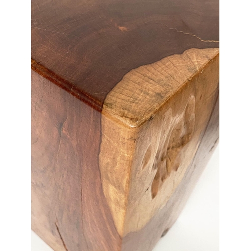 295 - LAMP TABLES/STOOLS, a pair, African hardwood of square tapering form, 31cm x 31cm x 50cm H. (2)