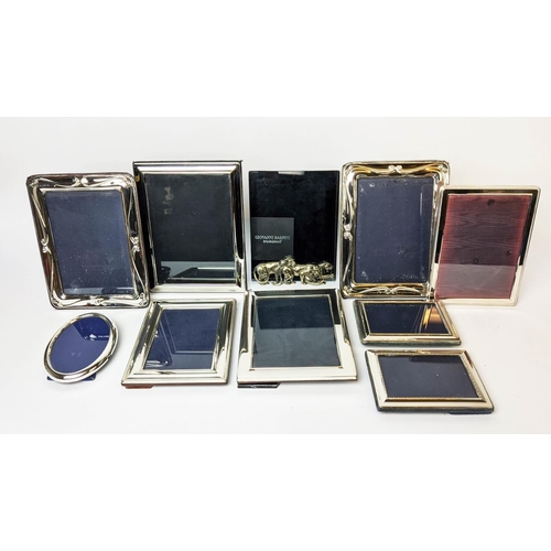 14 - A COLLECTION OF TEN STERLING SILVER AND PLATED PHOTO FRAMES, of various sizes.