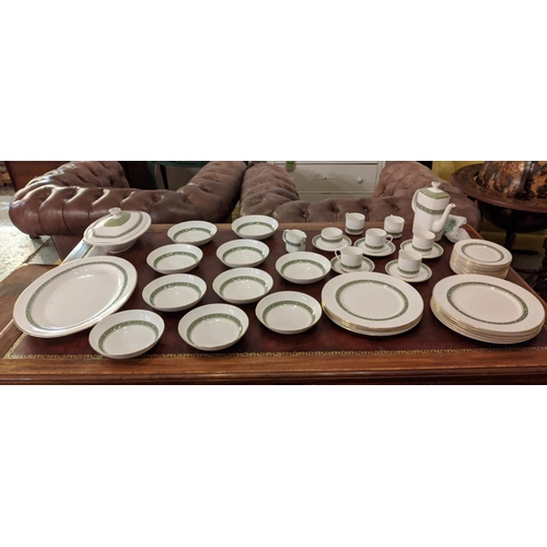 20 - RONDELAY DINNER SERVICE, ten dinner plates, ten side plates, ten dessert plates, a meat platter, a v... 