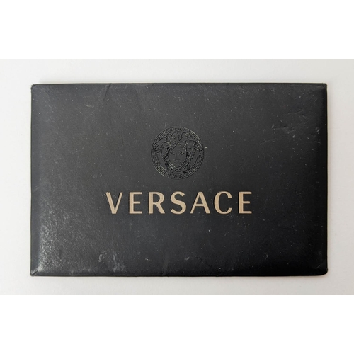 12 - GIANNI VERSACE UNISEX BAG, leather with iconic embossed Greek decoration, silver tone hardware, two ... 