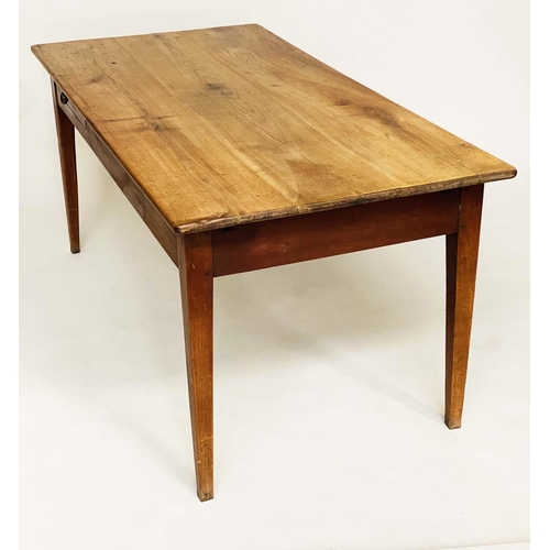 134 - FARMHOUSE TABLE, 19th century French cherrywood with two opposing side drawers, 167cm W x 81cm D x 7... 