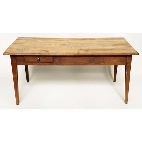 134 - FARMHOUSE TABLE, 19th century French cherrywood with two opposing side drawers, 167cm W x 81cm D x 7... 