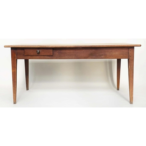 134 - FARMHOUSE TABLE, 19th century French cherrywood with two opposing side drawers, 167cm W x 81cm D x 7... 