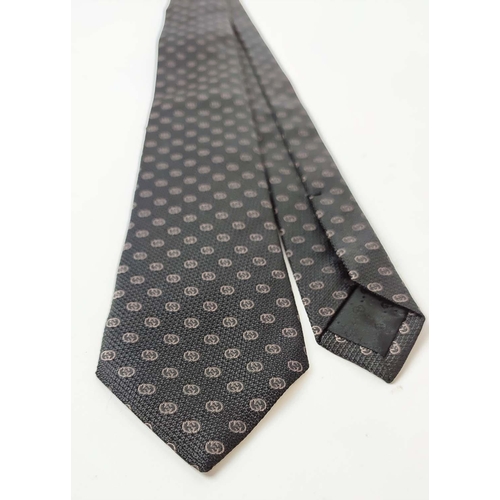 16 - GUCCI TIE, silk, with GG iconic pattern, 148cm x 7cm together with a pocket square/handkerchief, 45c... 