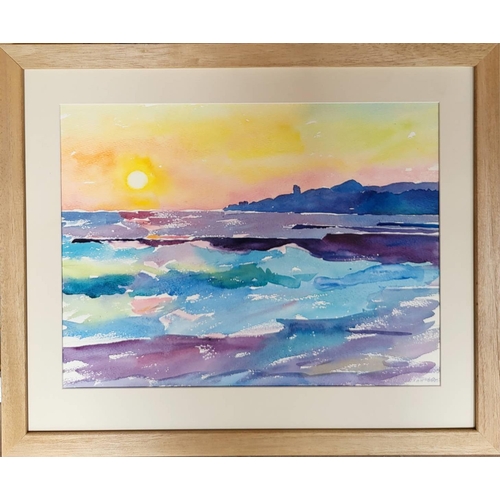 52 - BORIS SPORYKHIN (1928-2018) 'Sunset by the Sea' 1960, watercolour, paper, 35cm x 48cm. (2)