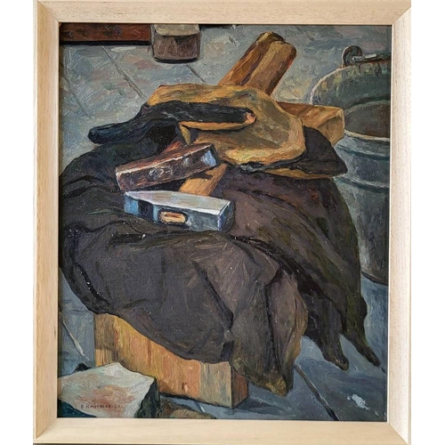 57 - VINAR KNYZHOV (born in 1930) 'Three Study to the Painting' 1960, oil on board, 56cm x 45cm , 45cm x ... 