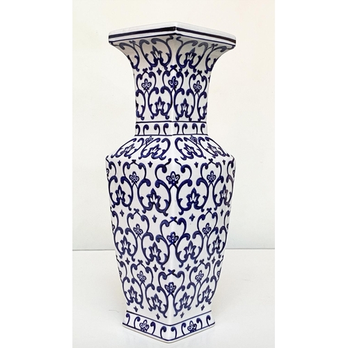 131 - VASES, a pair, Chinese blue and white mosaic square form, 42cm H. (2)