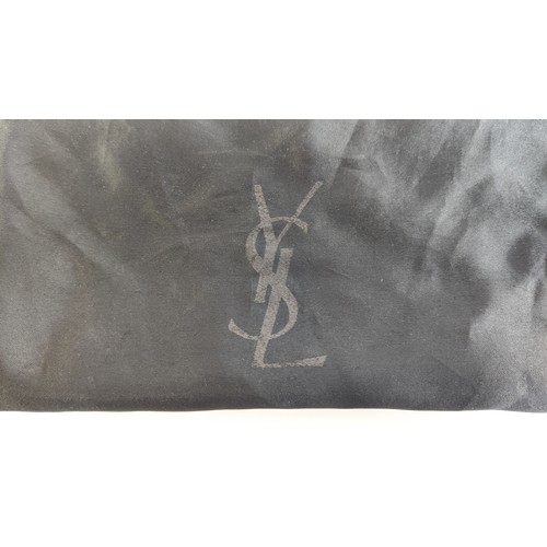 34 - YVES SAINT LAURENT CLUTCH, embossed leather body, metal iconic logo with tassel closure, front flap ... 