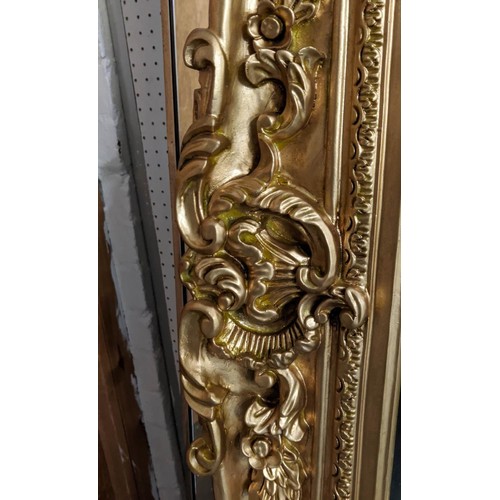 423 - WALL MIRROR, Continental style, gilt frame, 181cm x 121cm.