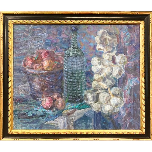 92 - NOY NESTEROVICH GEDENIDZE (1914-2002), 'Still life', oil on canvas, 68cm x 78cm, signed, inscribed v... 