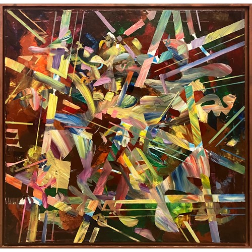 95 - VLADIMIR TCHALY 'Abstract - Opus 39', oil on canvas, 80cm x 80cm, signed, framed.