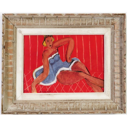 120 - HENRI MATISSE, La Danseuse A La Robe Bleue, off set lithograph, signed in the plate, French Montparn... 