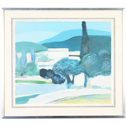 121 - ROGER MUHL, handsigned H.C., lithograph, Paysage de Provence, handmade paper, 52cm x 60cm.