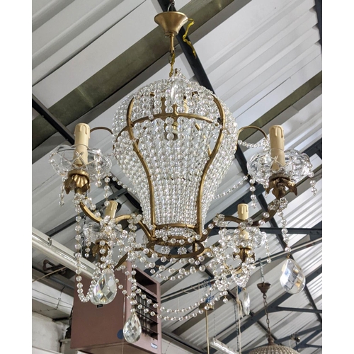 341 - MAISON BAGUES STYLE BALLOON CHANDELIER, four branch, 82cm drop approx.