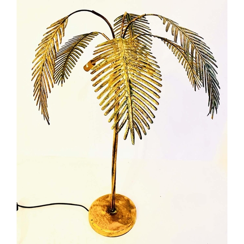 345 - MAISON JANSEN STYLE TABLE LAMP, palm tree design, gilt metal, 80cm high, 48cm diam.