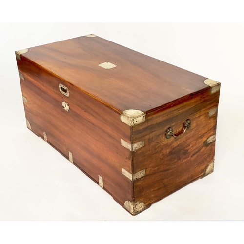 187 - CAMPHORWOOD TRUNK, 19th century Chinese export brass bound with rising lid and carrying handles, 103... 