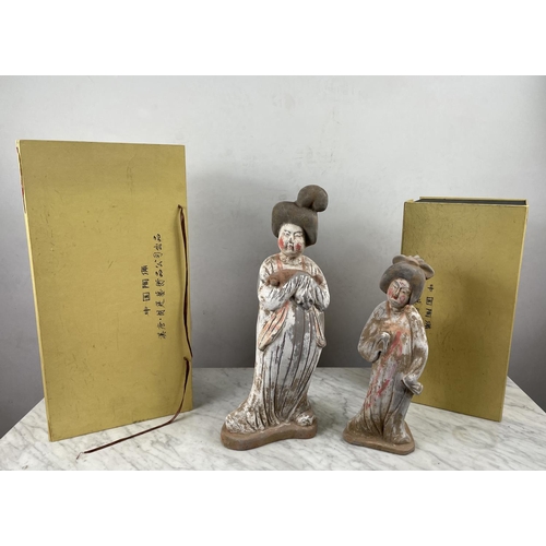 11 - TANG STYLE 'fat ladies', two Chinese terracotta. (2)