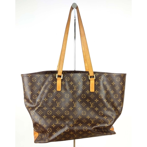 164 - LOUIS VUITTON MEZZO TOTE BAG, monogram coated canvas with leather handles and base, gold tone hardwa... 